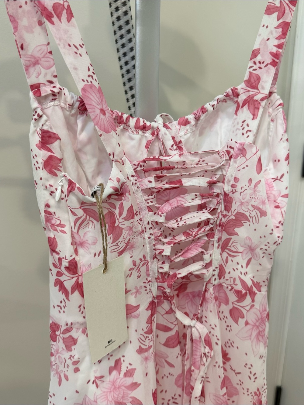 RIHOAS Pink Floral Square-Neck Midi Dress - Picture 9 of 10